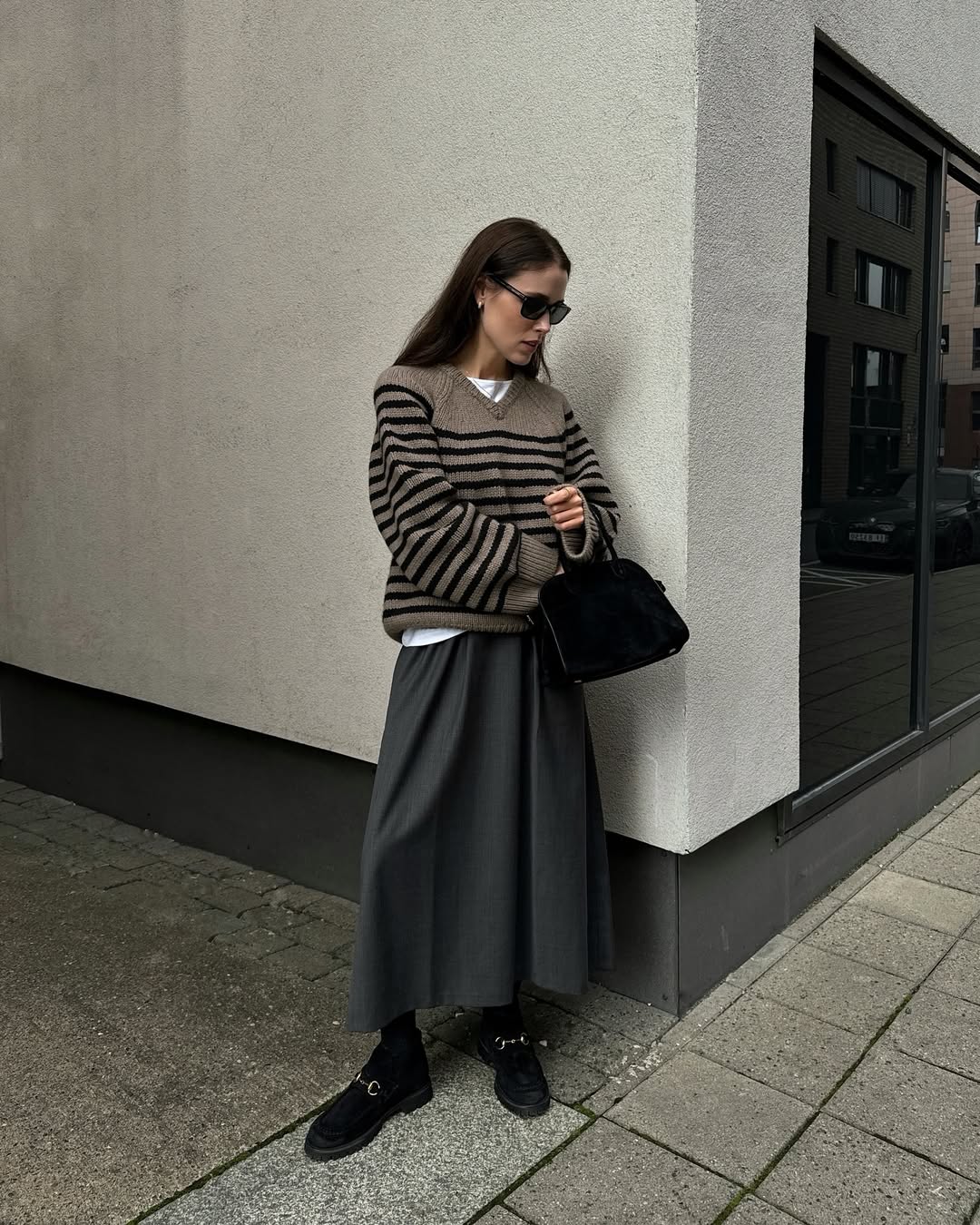 Annabel in skirt and jumper