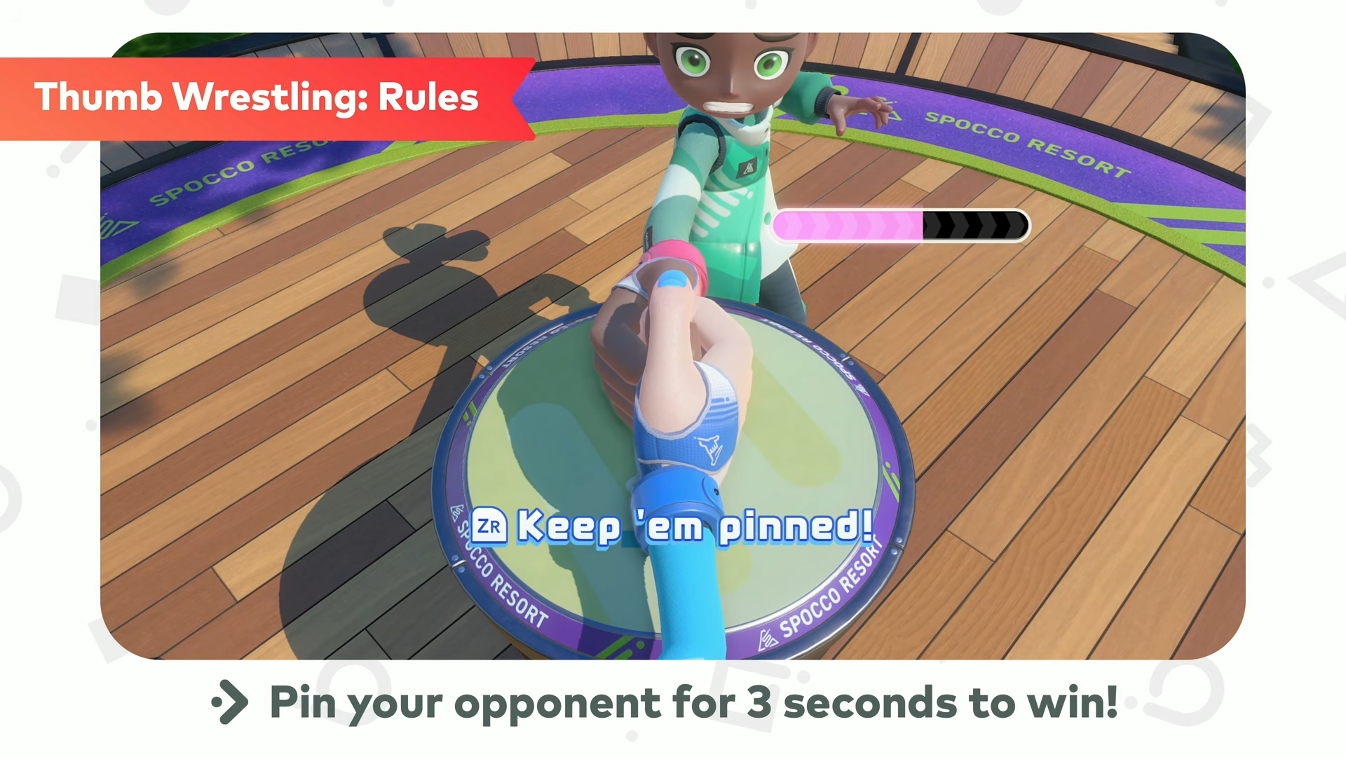 Thumb Wrestling in Switch 2 Sports Resort
