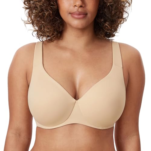 Delimira Women's Minimiser Bra Plus Size Unlined Light Oatmeal 34f