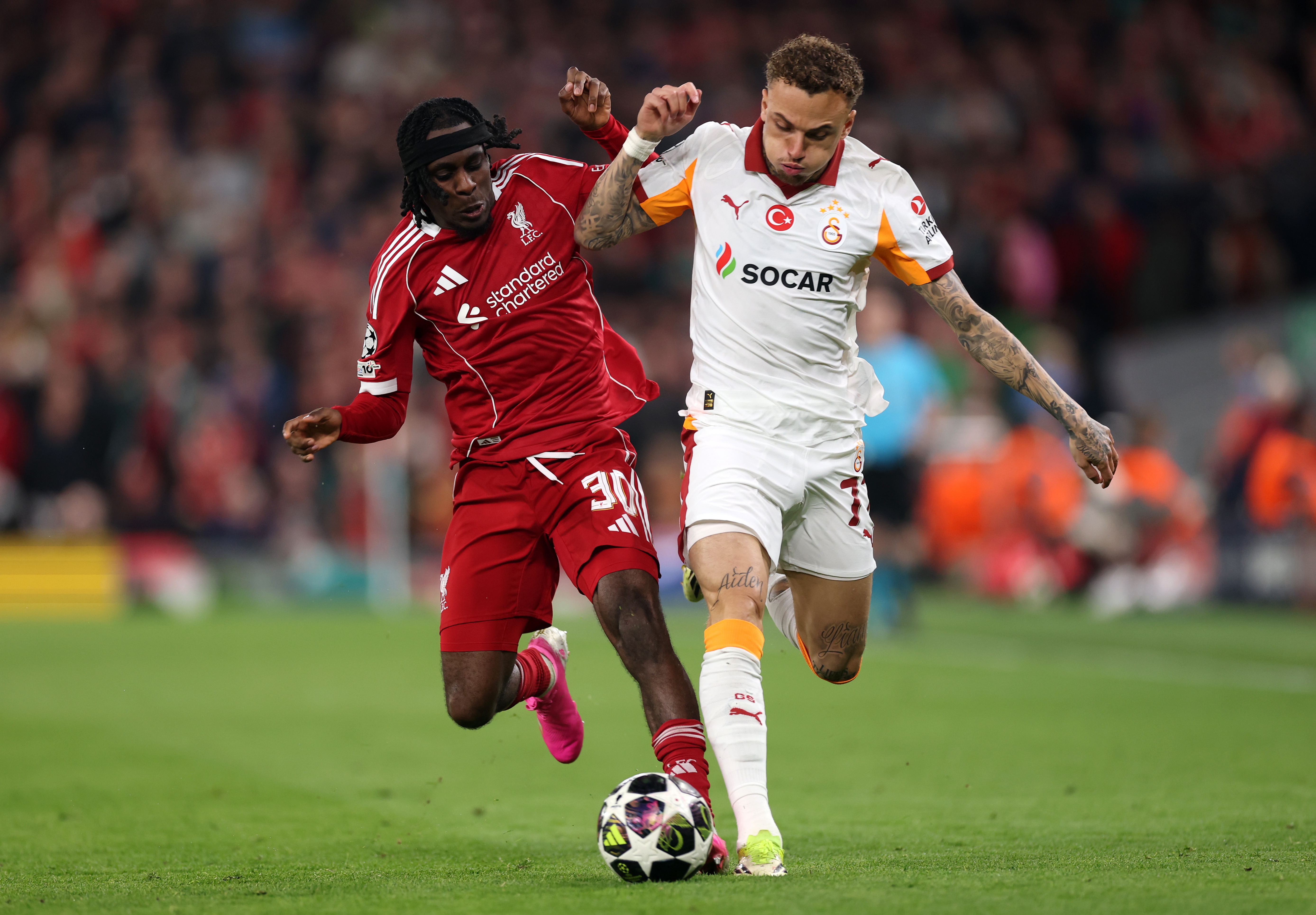 Noa Lang was well involved until his injury against Liverpool