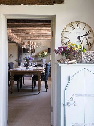 view through to dining room in a 16th-century home