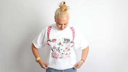 Caroline Hirons wears Beauty Backed Trust Industry Icons t-shirt