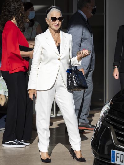 cannes, france july 08 dame helen mirren is seen at the martinez hotel during the 74th annual cannes film festival on july 08, 2021 in cannes, france photo by arnold jerockigc images
