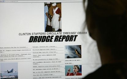 The Drudge Report homepage. 