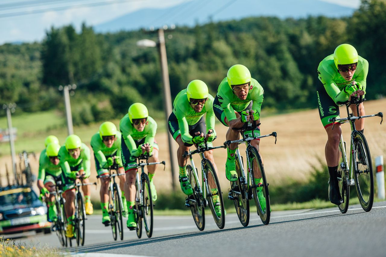 Cannondale-Drapac on the way to taking the victory