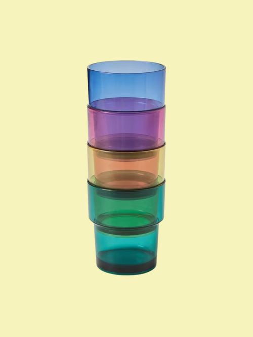 Stackable Plastic Picnic Tumblers, Set of 4