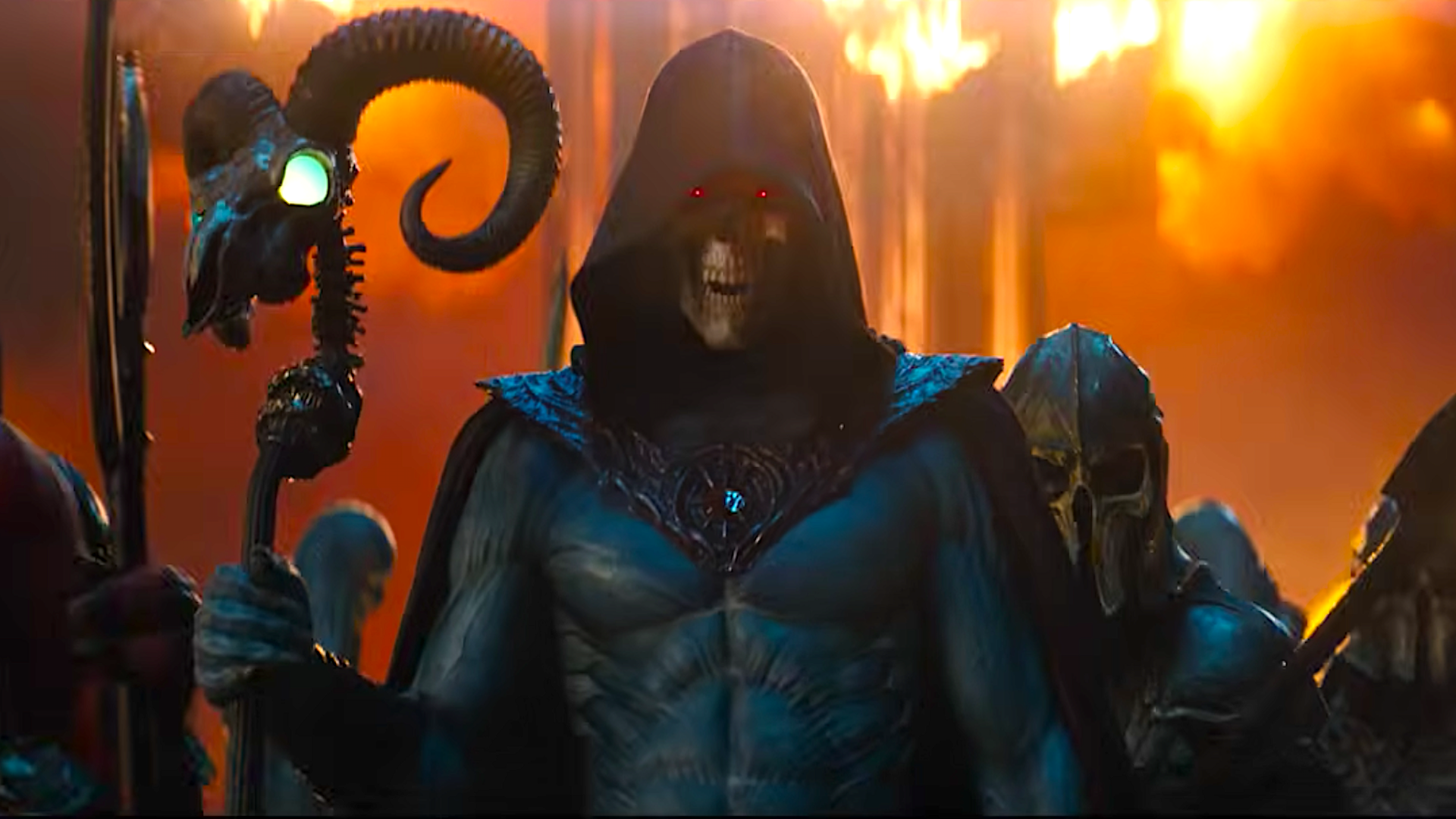 شرير ذو وجه هيكل عظمي في فيلم خيال علمي