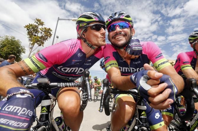 Filippo Pozzato and Jose Serpa (Lampre - Merida)