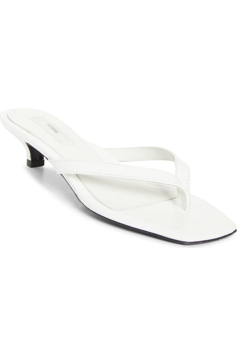 Croc Embossed Kitten Heel Flip Flop