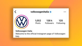 A screenshot of the @volkswagenitalia Instagram page