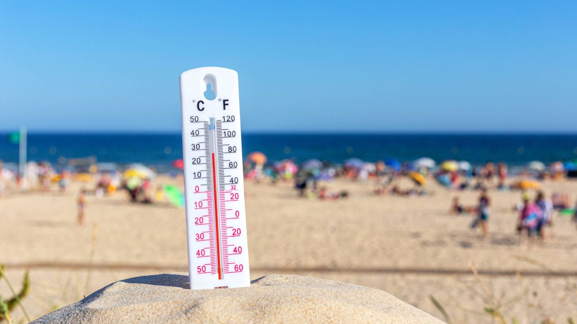 In summer the temperature is