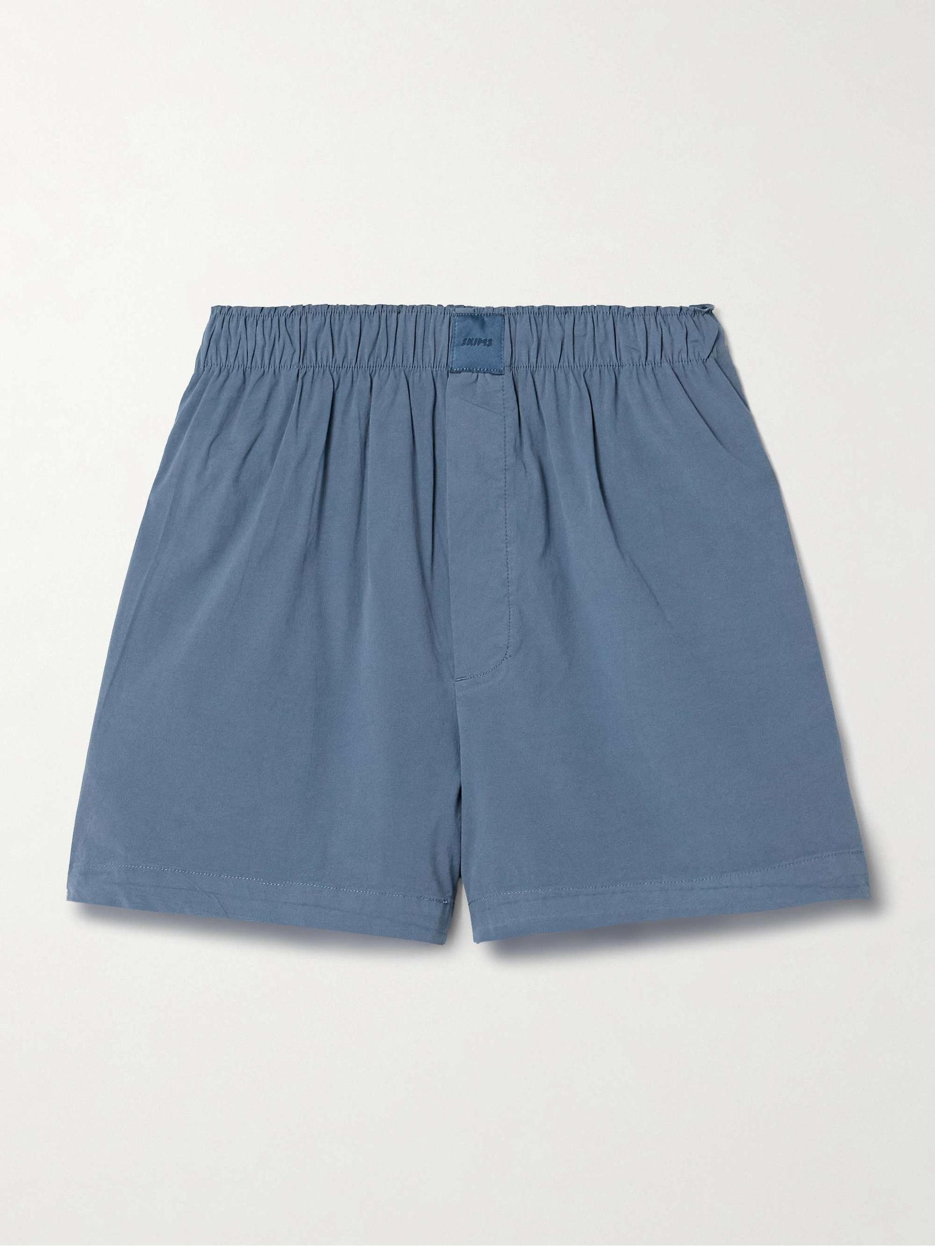 Cotton-Blend Poplin Boxers - Harbor