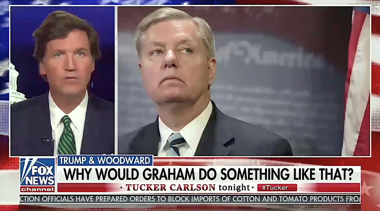 Tucker Carlson flames Lindsey Graham