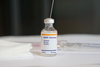 measles vaccine vial.