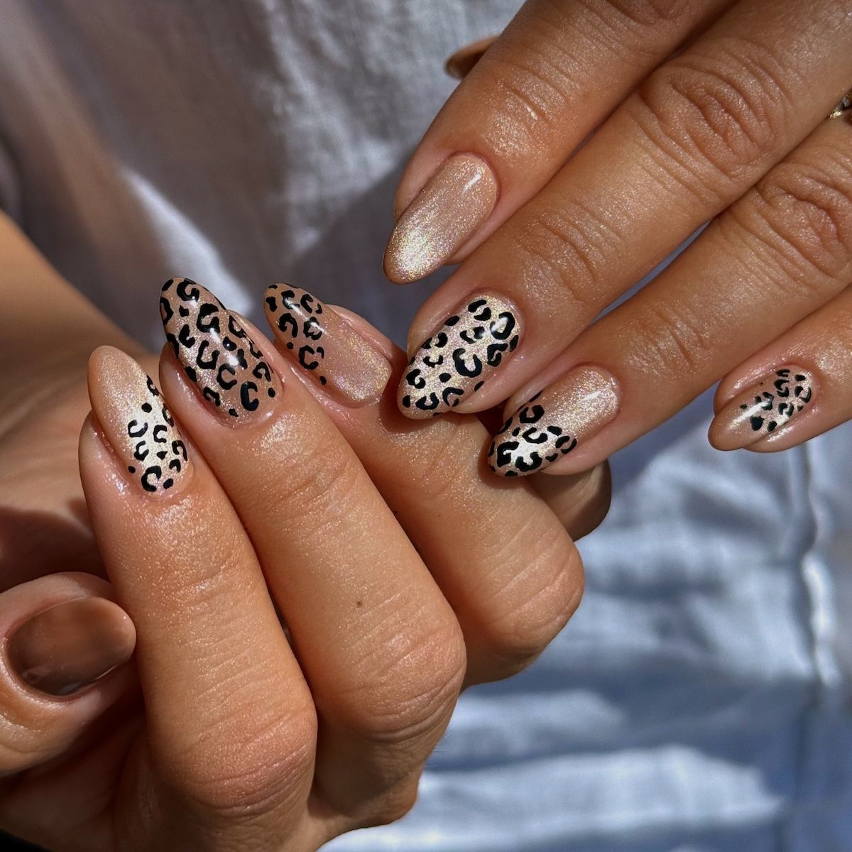 Velvet animal-print nails