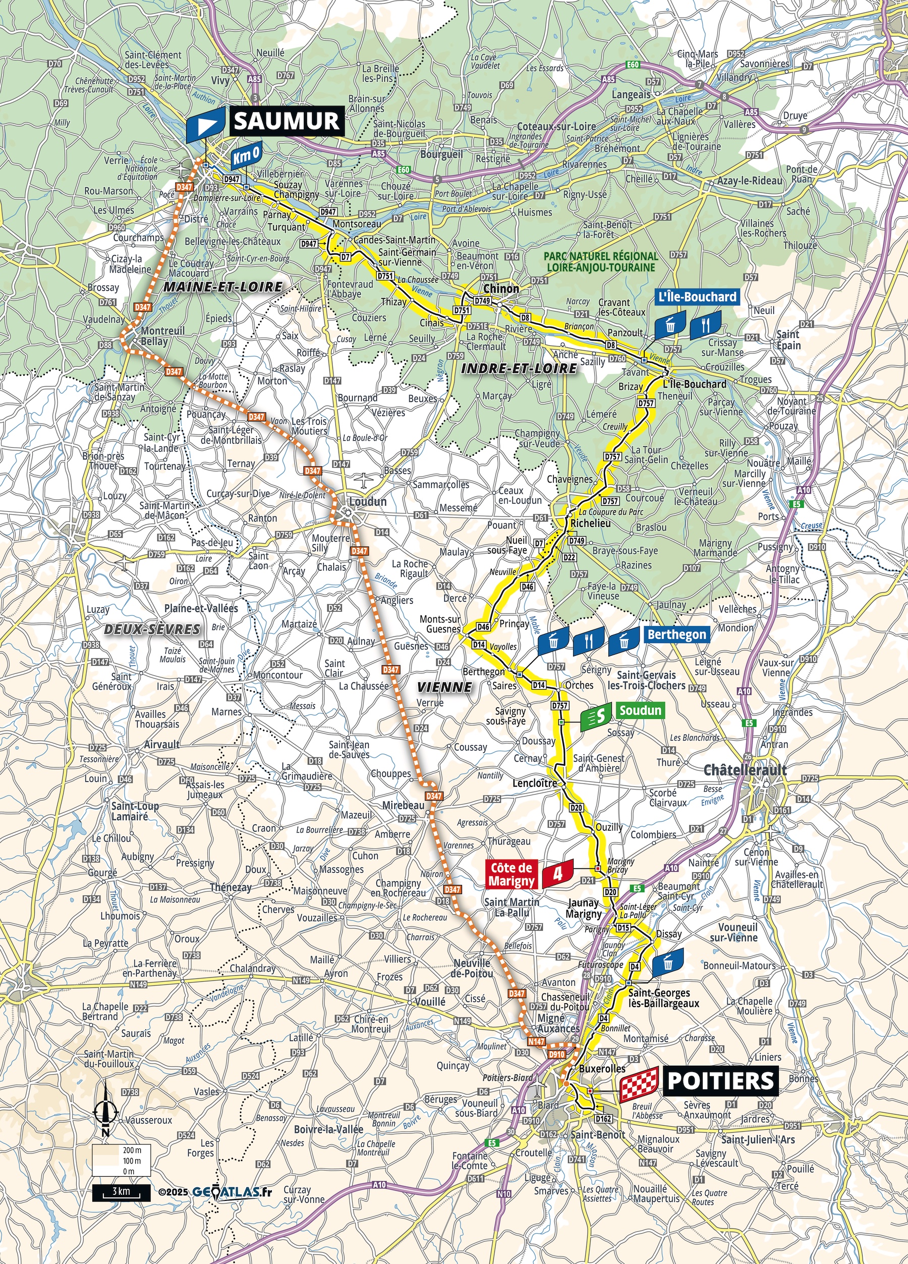 Tour de France Femmes stage 4 map