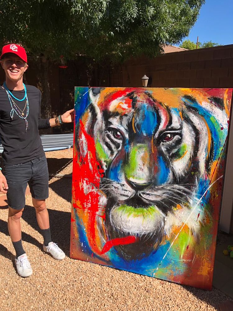 "Each piece is like a journal entry of emotion," TJ Eisenhart says of his painting