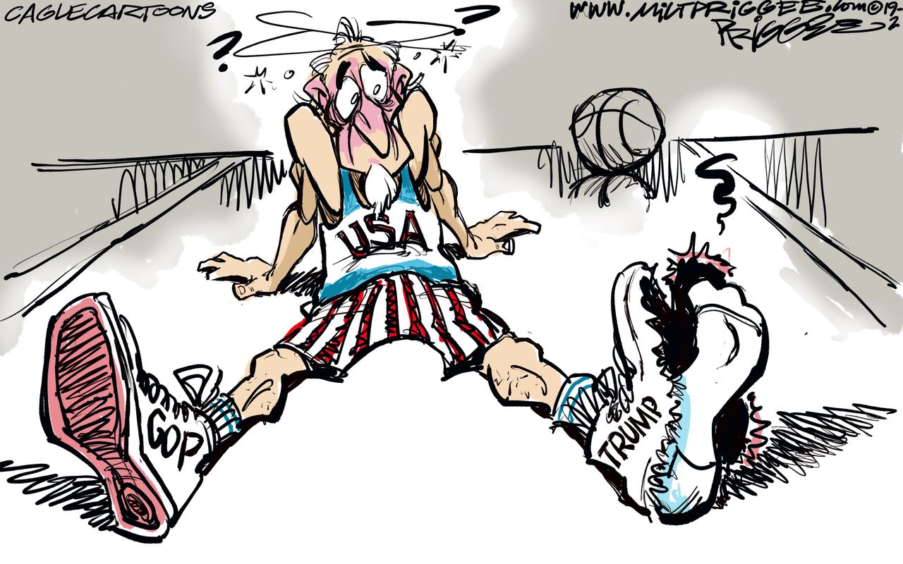 Political&amp;amp;nbsp;Cartoon&amp;amp;nbsp;U.S. Trump GOP Zion Williamson Nike NCAA