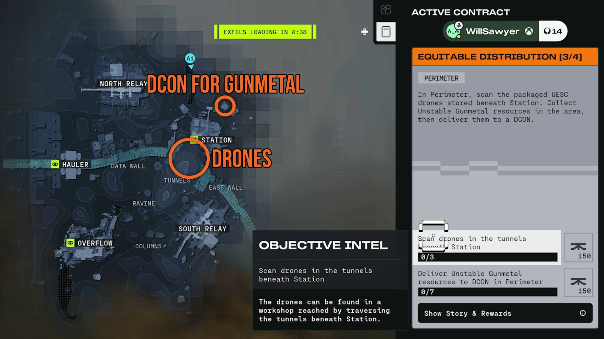 Marathon Equitable Distribution 3 Traxus contract map for scannable drones and DCON