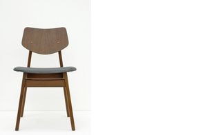 Grey wooden side chair