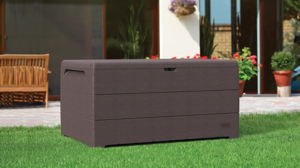 Brown garden storage box