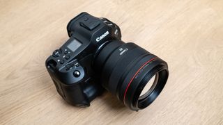 Canon EOS R1 with 85mm f/1.2 attached