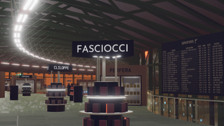 A randomly generated airport terminal