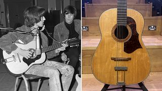 The 12-string acoustic guitar was used on a number of classic Beatles tracks, and is tipped to rival Kurt Cobain’s $6m Martin D-18e when it hits the auction block next month