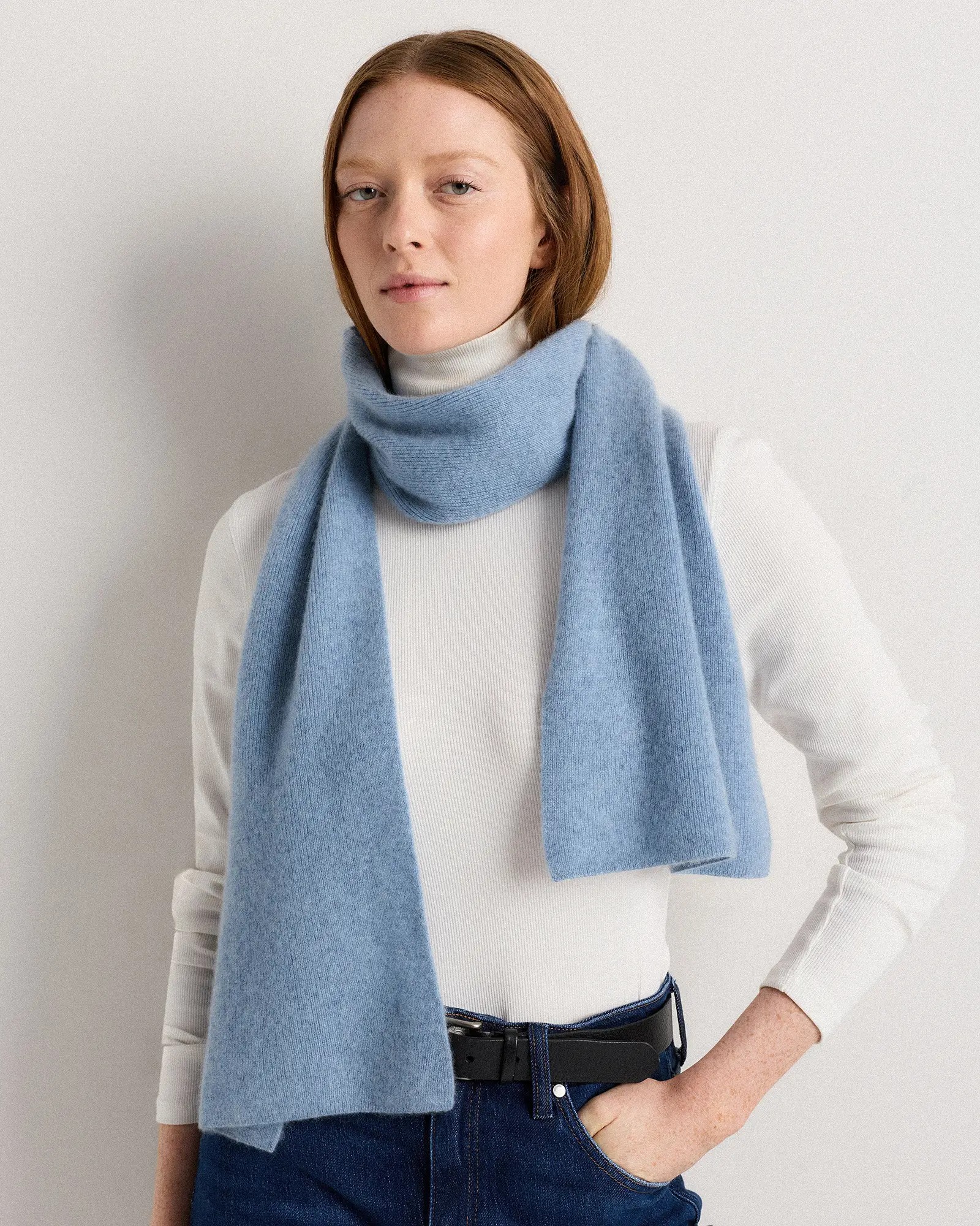 Cashmere Scarf | Quince in Faded Denim