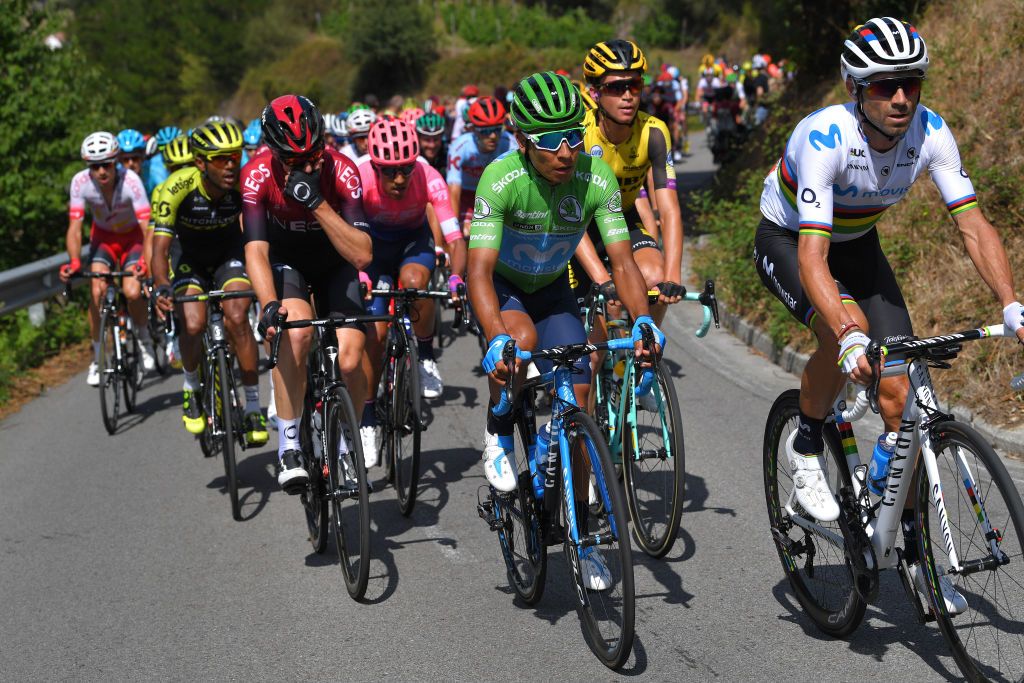 Nairo Quintana and Alejandro Valverde (Movistar) stage 15 at the Vuelta a Espa&ntilde;a