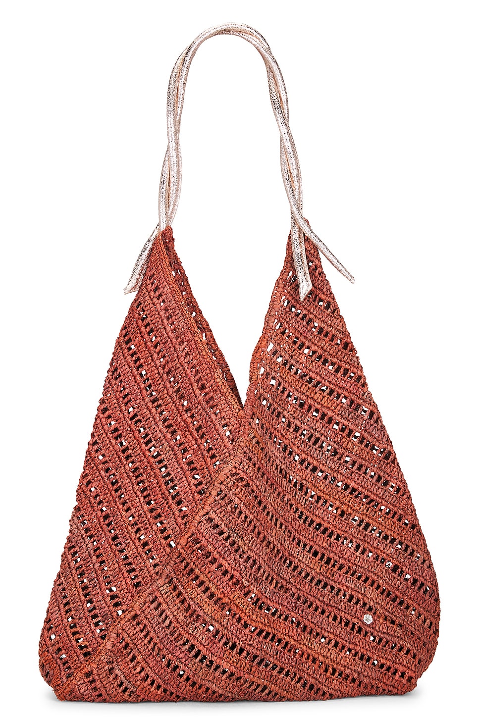 Panama Crochet Raffia and Leather Tote Bag