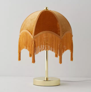 Fringed table lamp