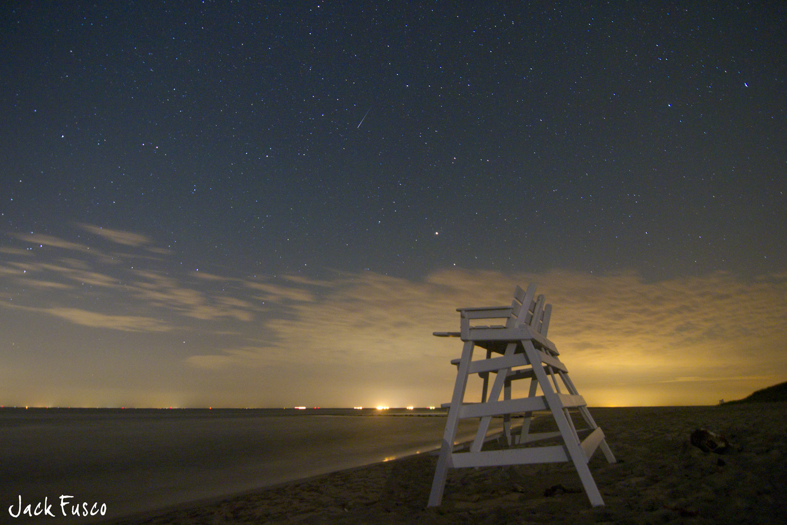 Photographer Jack Fusco captured this serene view of a Bootid meteor over Cape May, N.J., at 2 a.m. ET on June 28, 2012. 