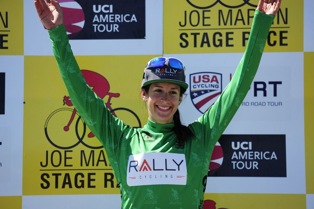 Sara Bergen in the points jersey