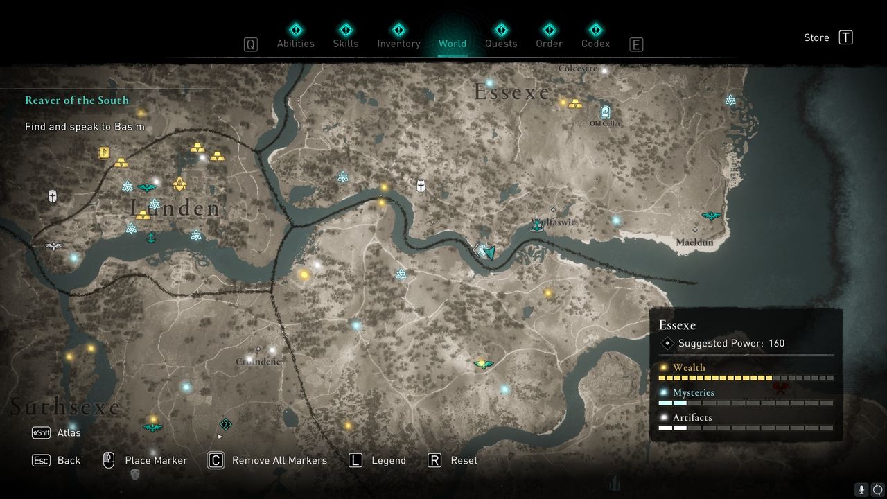 AC valhalla Essexe treasure hoard map locations