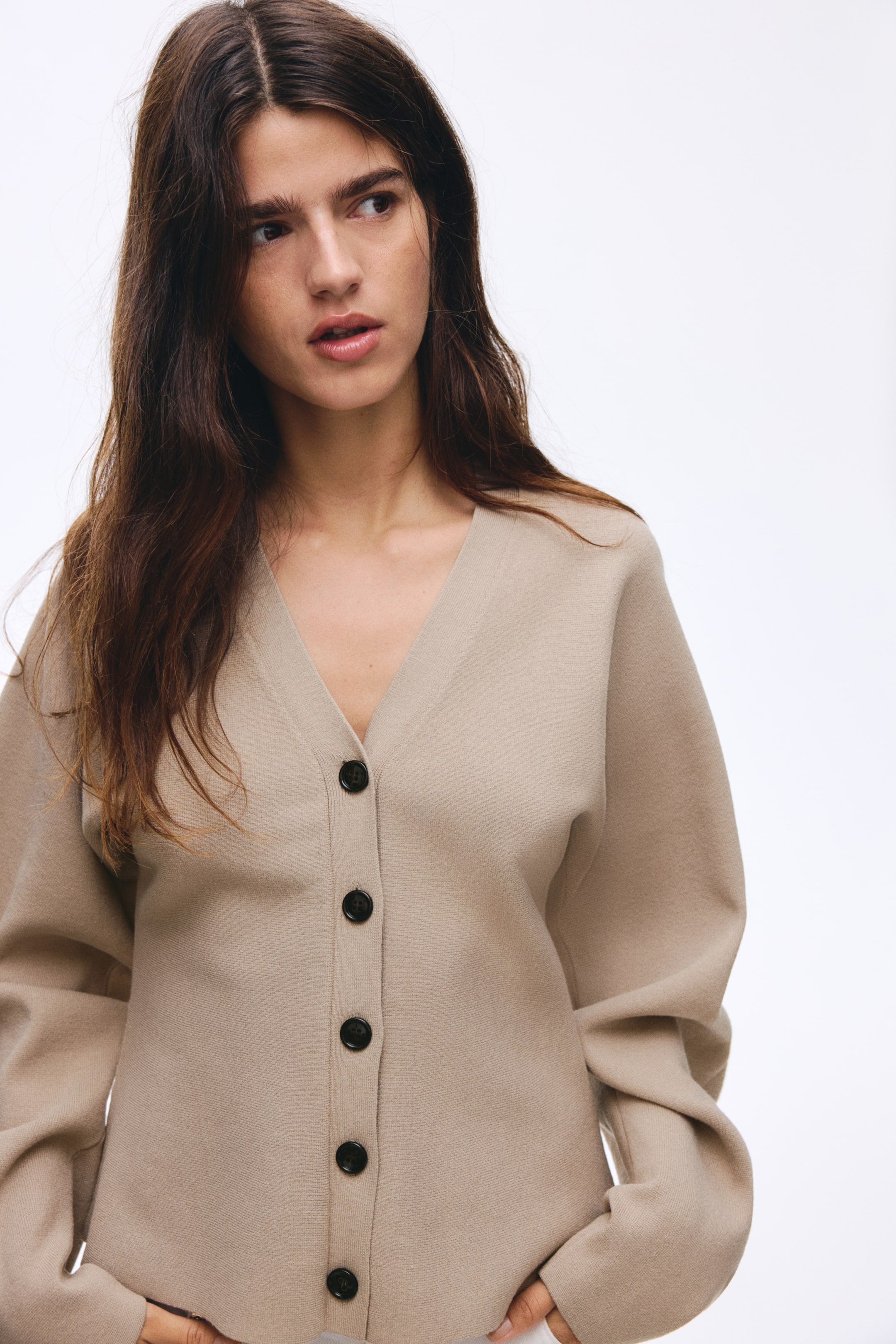 Silk-Blend Peplum Cardigan - Black