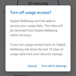 Turning off usage access for the Digital Wellbeing app could solve performance issues [Image credit: TechRadar]
