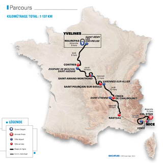 Route Map for the 2015 Paris-Nice