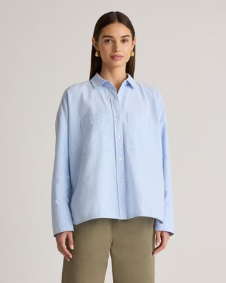 Organic Cotton Boxy Cropped Oxford Shirt