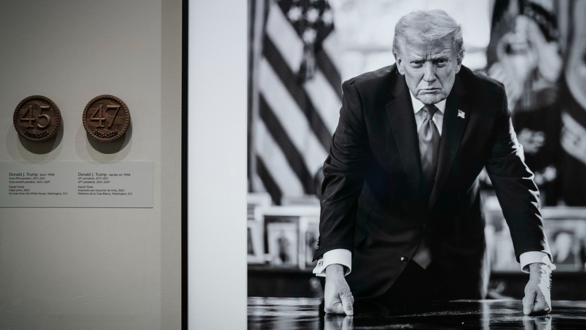 Photograph of President Donald Trump hanging in National Portrait Gallery