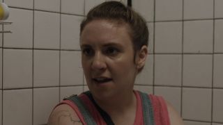 Hannah arguing in a bathroom shower in the penultimate episode of Girls