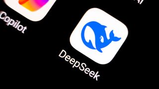 Deepseek logo on an iPhone