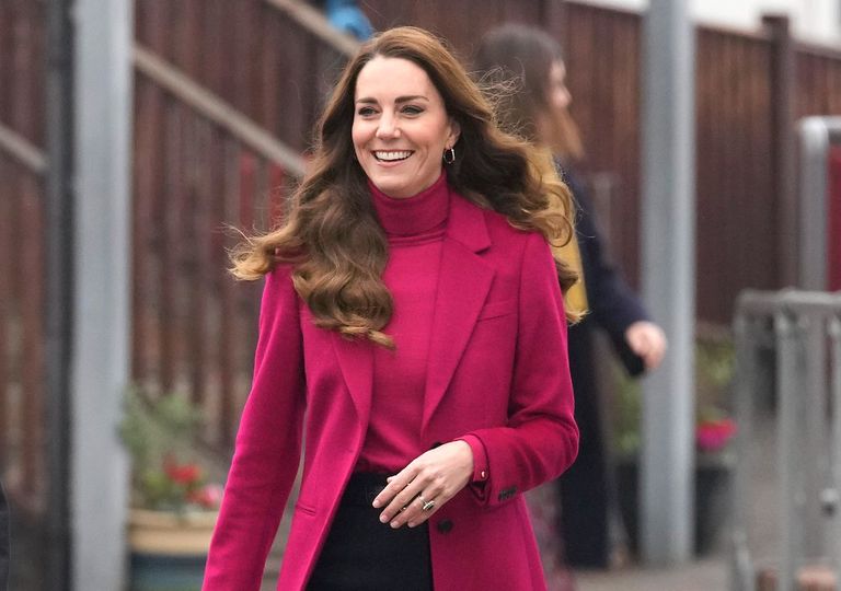 Kate Middleton Stuns In Crimson Hobbs, Kate Middleton Red Winter Coat