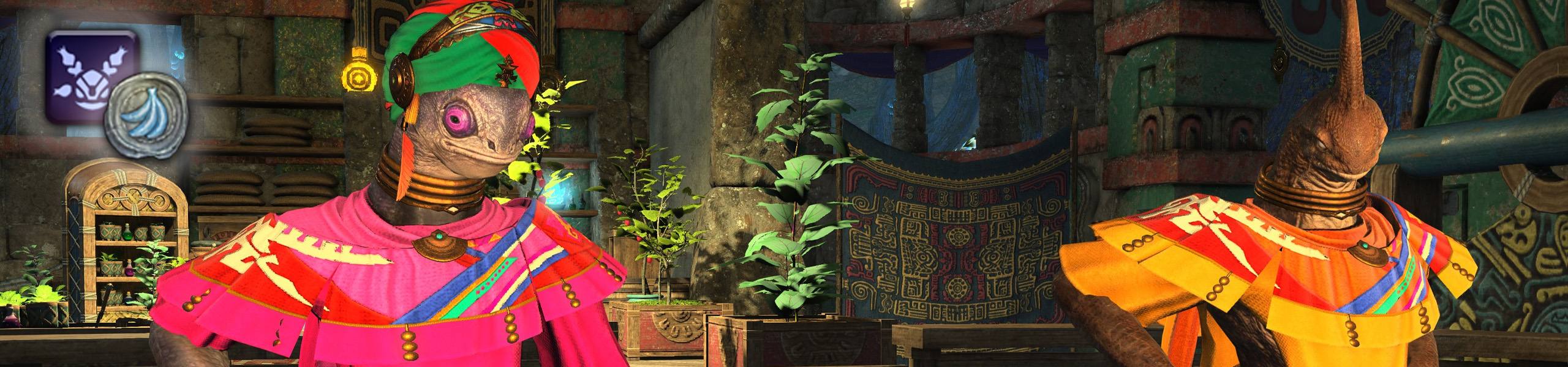 A banner with two NPCs - one is the Mamool Ja Allied Quest vendor where you can trade in tokens.