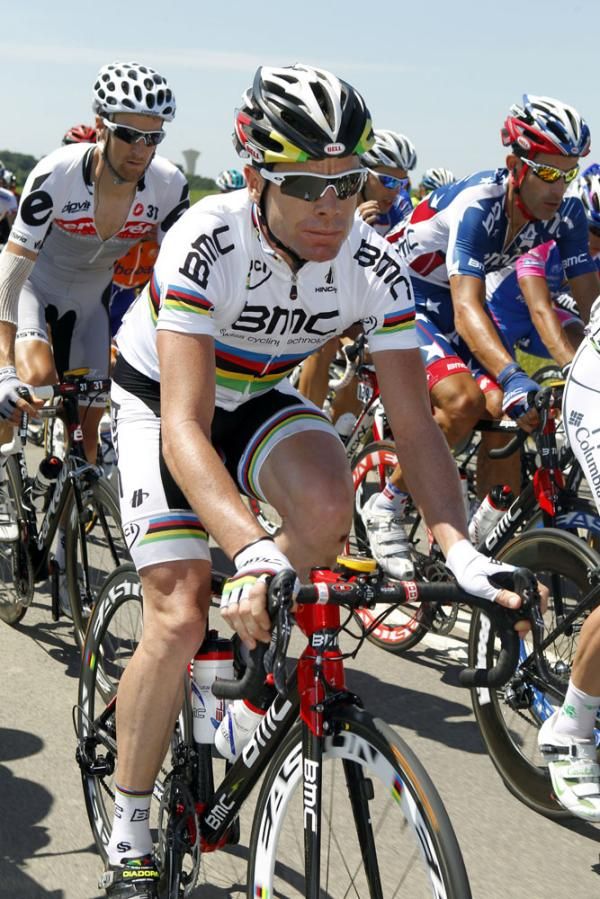 Cadel Evans (BMC) enjoyed the day in the sun