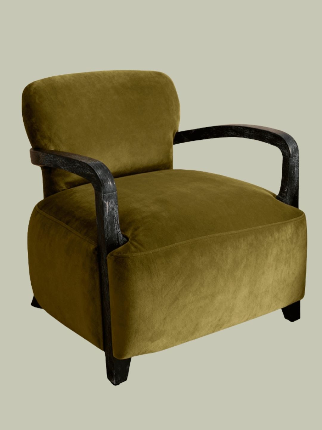 Atkin &amp;amp; Thyme, Aviator Armchair, Apple Green Velvet