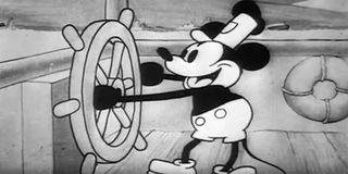 Mickey Mouse in his debut as Steamboat Willie