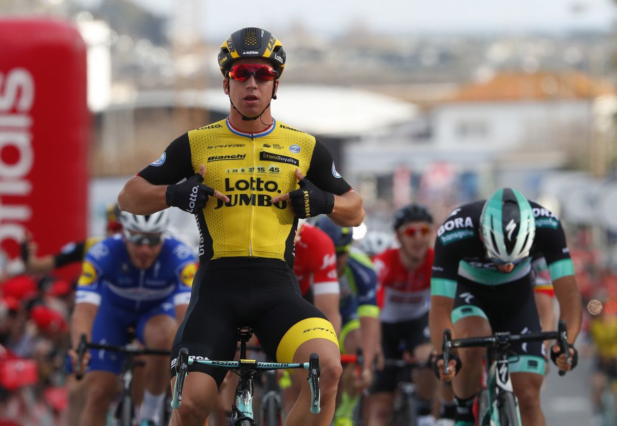 Dylan Groenewegen (LottoNL-Jumbo) makes it clear which team won