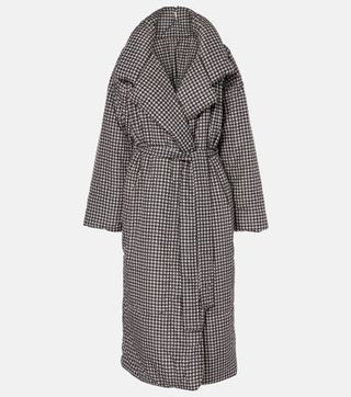 Sleeping Bag Houndstooth Wrap Coat