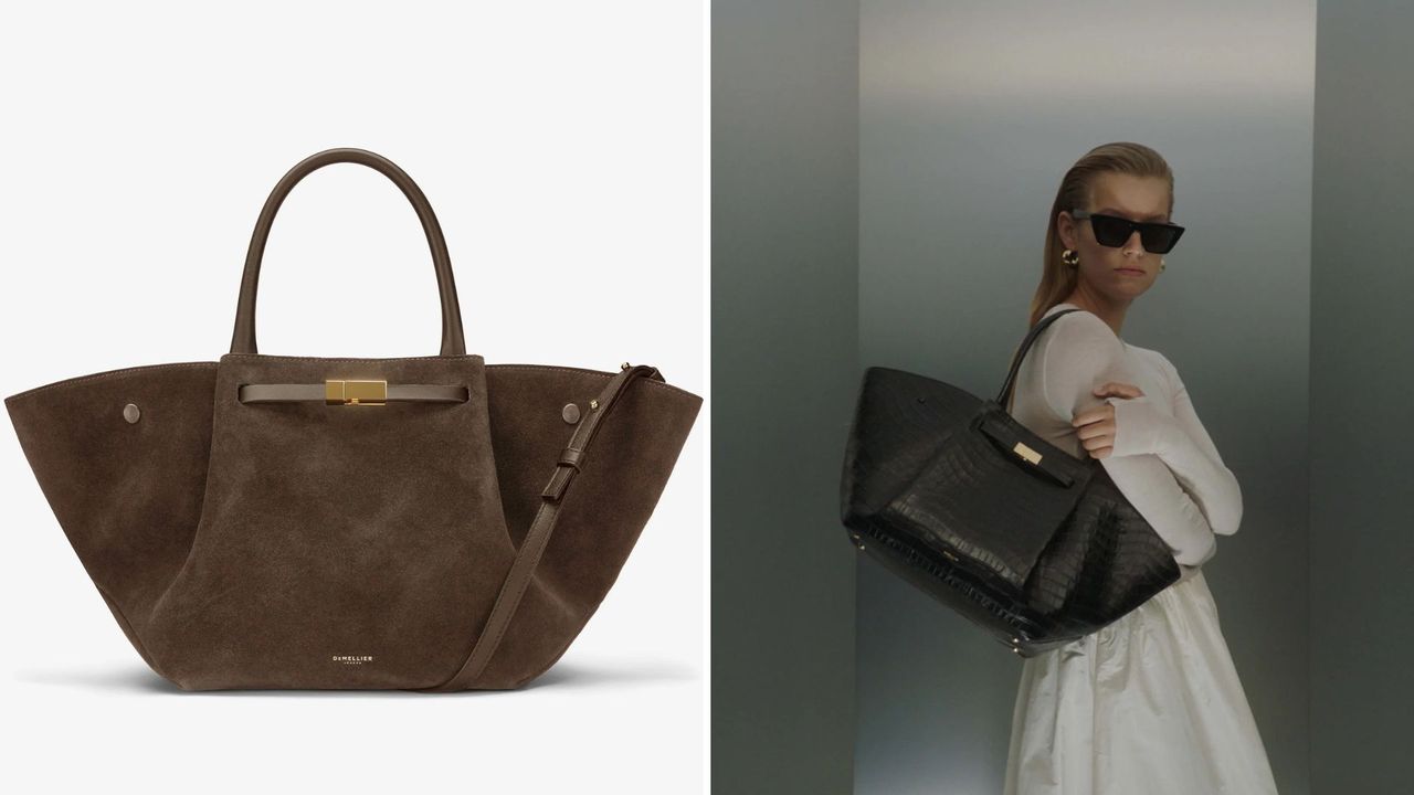 cut out and model shots of DeMellier New York tote bag